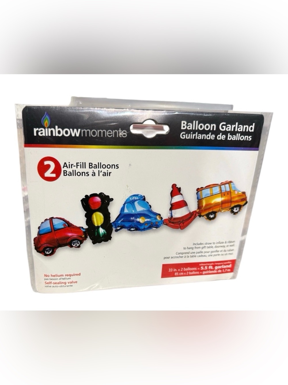Air-Fill Foil Balloon Garland - Traffic Cars Themed